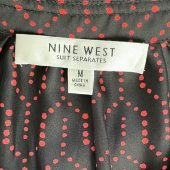 Nine West Ruffle Collar Polka Dot Blouse NWT - Picture 2 of 3